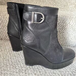 Harley-Davidson Women's Black Wedge Boots